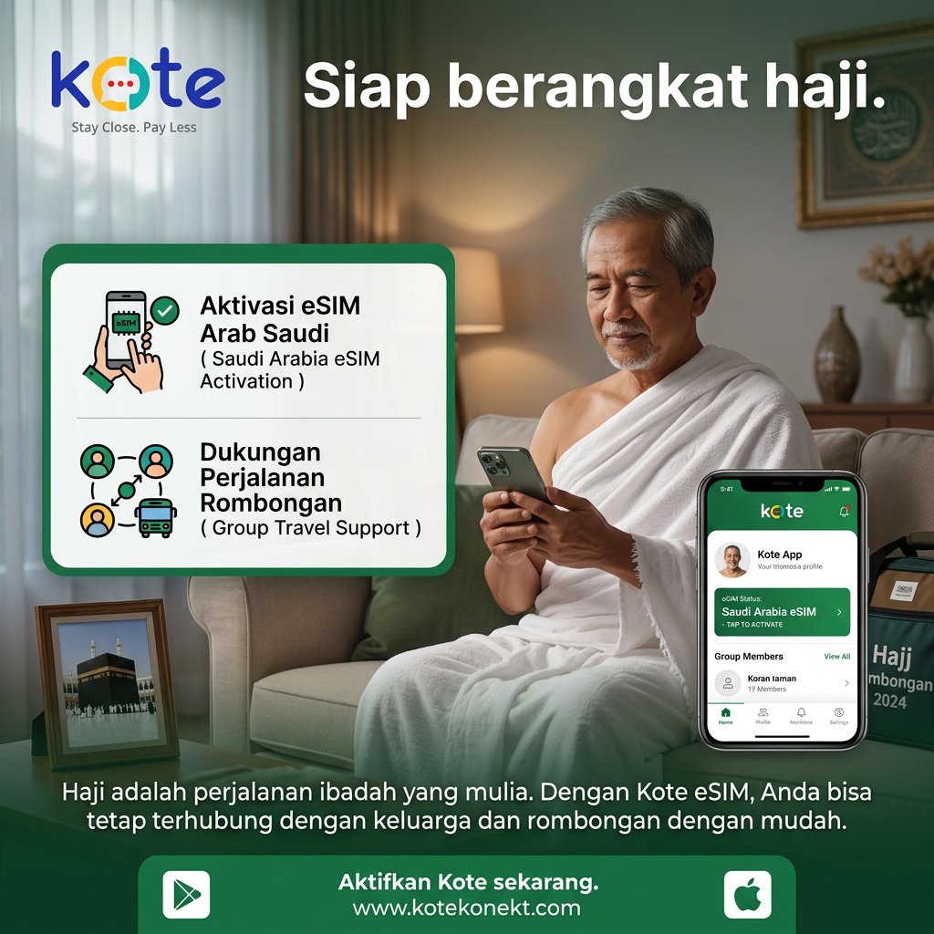 kotekonekt's tweet photo. Make your Hajj or Umrah journey easier and more connected. Stay close to family and your guides with Kote eSIM. Get Kote App now!
#Hajj2026 #HajjMubarak #Umrah2026 #KoteeSIM https://t.co/Qjii1pESFq