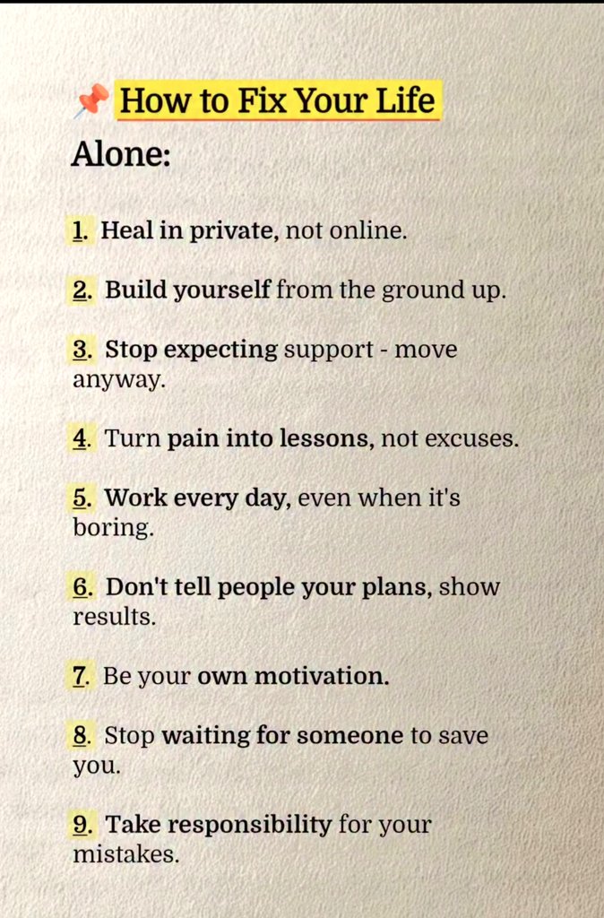 RecodeTheMindX's tweet photo. How to Fix your life alone👇✅️ https://t.co/FcPYKwiRQ9