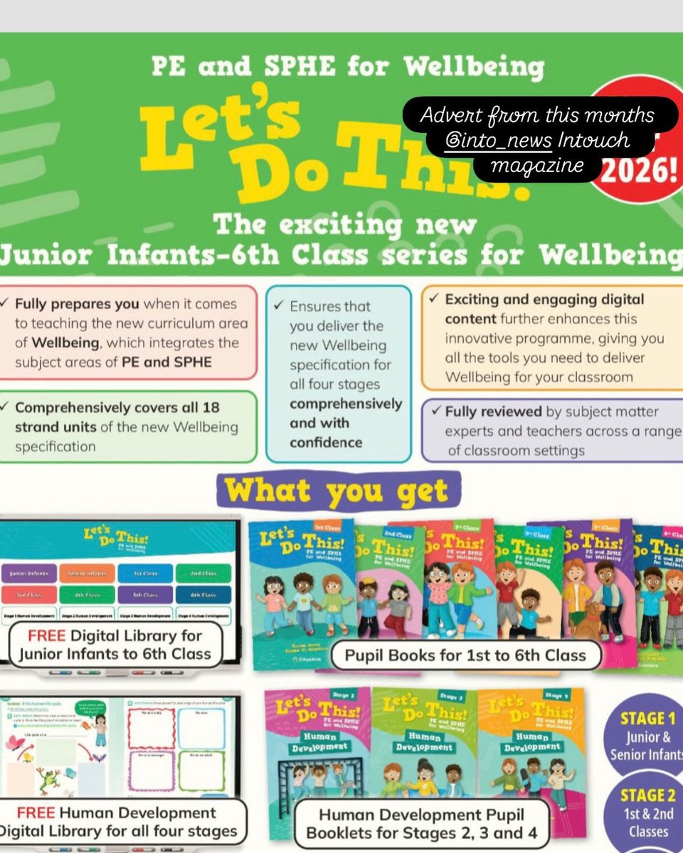 eannac5's tweet photo. New wellbeing publication for primary school. Your one-stop shop for PE and SPHE https://t.co/ugBcI8LPl5