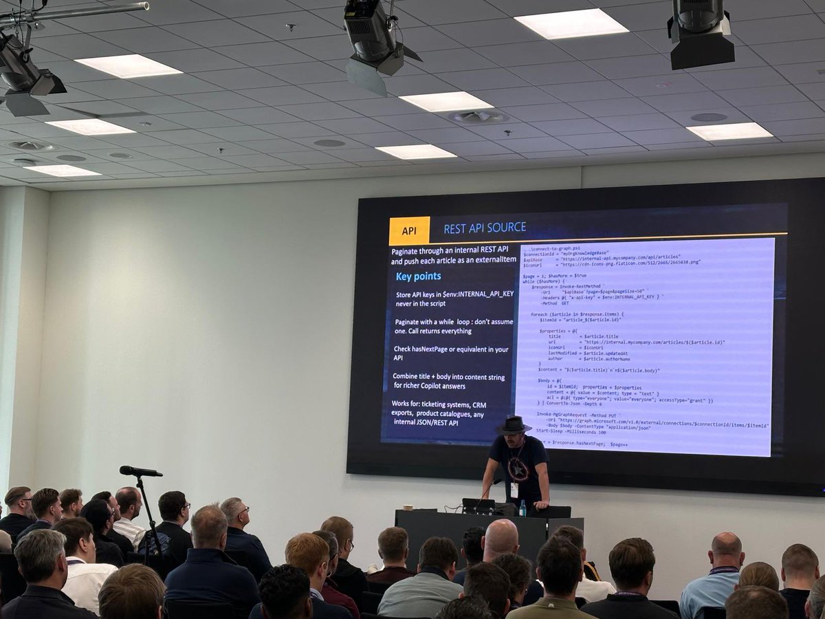 ScoutmanPt's tweet photo. And its done ! #PowerShell Meets #Copilot:
Feeding AI at with Your Own Data session at #ECS2026 it was packed and IT WAS A  B L A S T ! https://t.co/IxALBURrnX
