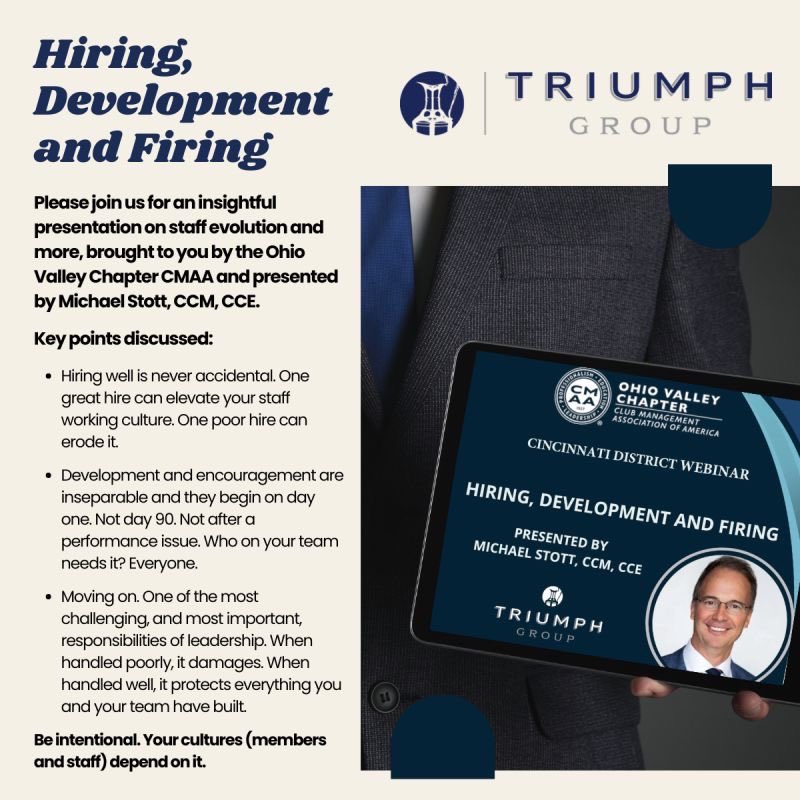 GroupTriumph's tweet photo. Be sure to sign up for our complimentary seminar, brought by the Ohio Valley Chapter CMAA and presented by Michael Stott, CCM, CCE. Click this link https://t.co/1T7ul4DXAi to join via Zoom on Tuesday, May 12 at 2PM. https://t.co/dWQ2sfAnpC