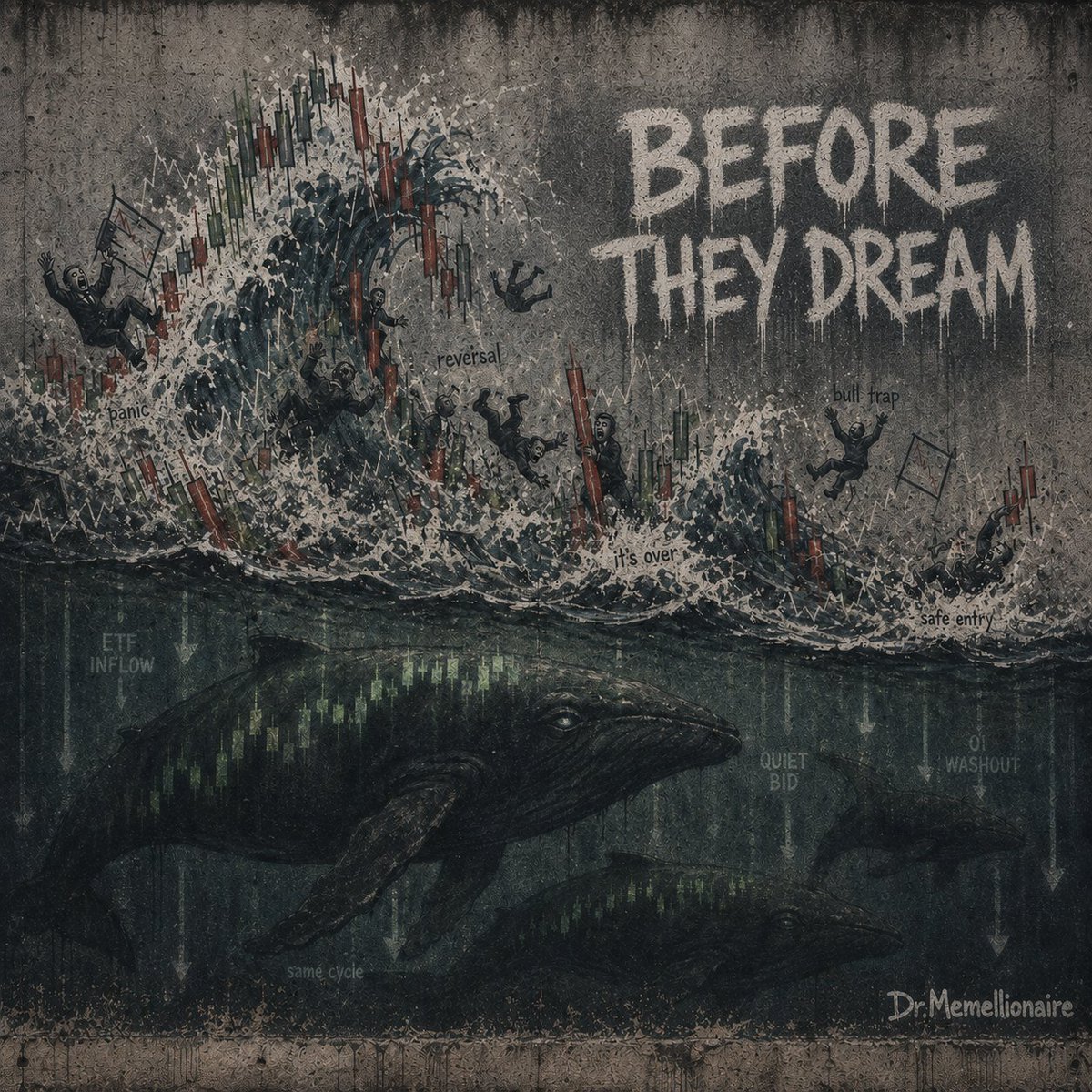 DrMemellionaire's tweet photo. ETF bids while weak hands fold,
Funding cools, but flows stay bold.
Open interest washed downstream,
Markets shake loud before they dream.
#ChartCheckThursday #BeforeTheyDream. https://t.co/suIdcQmAGO