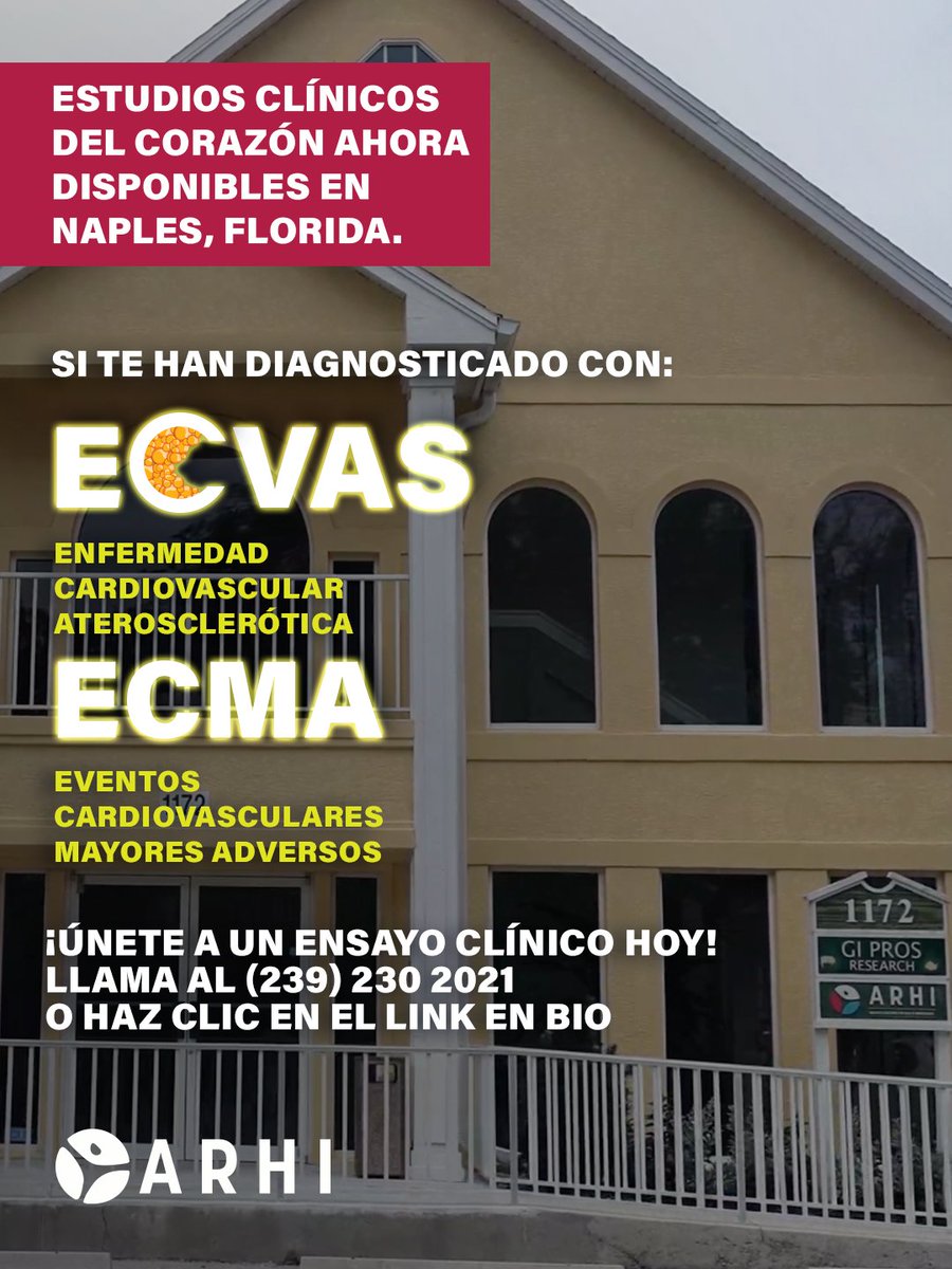 arhiusa's tweet photo. ❤️ ¿Y si tus síntomas son tu corazón pidiendo ayuda?
Falta de aire, presión en el pecho y fatiga pueden indicar ASCVD y riesgo de MACE.
📍 Reclutamiento en Naples, FL
✔️ https://t.co/7RQmj46HGL
✔️ https://t.co/OcmUcOEn76
📞 (239) 230-2021
#SaludCardíaca #EnsayosClínicos https://t.co/5INzgAYQqr