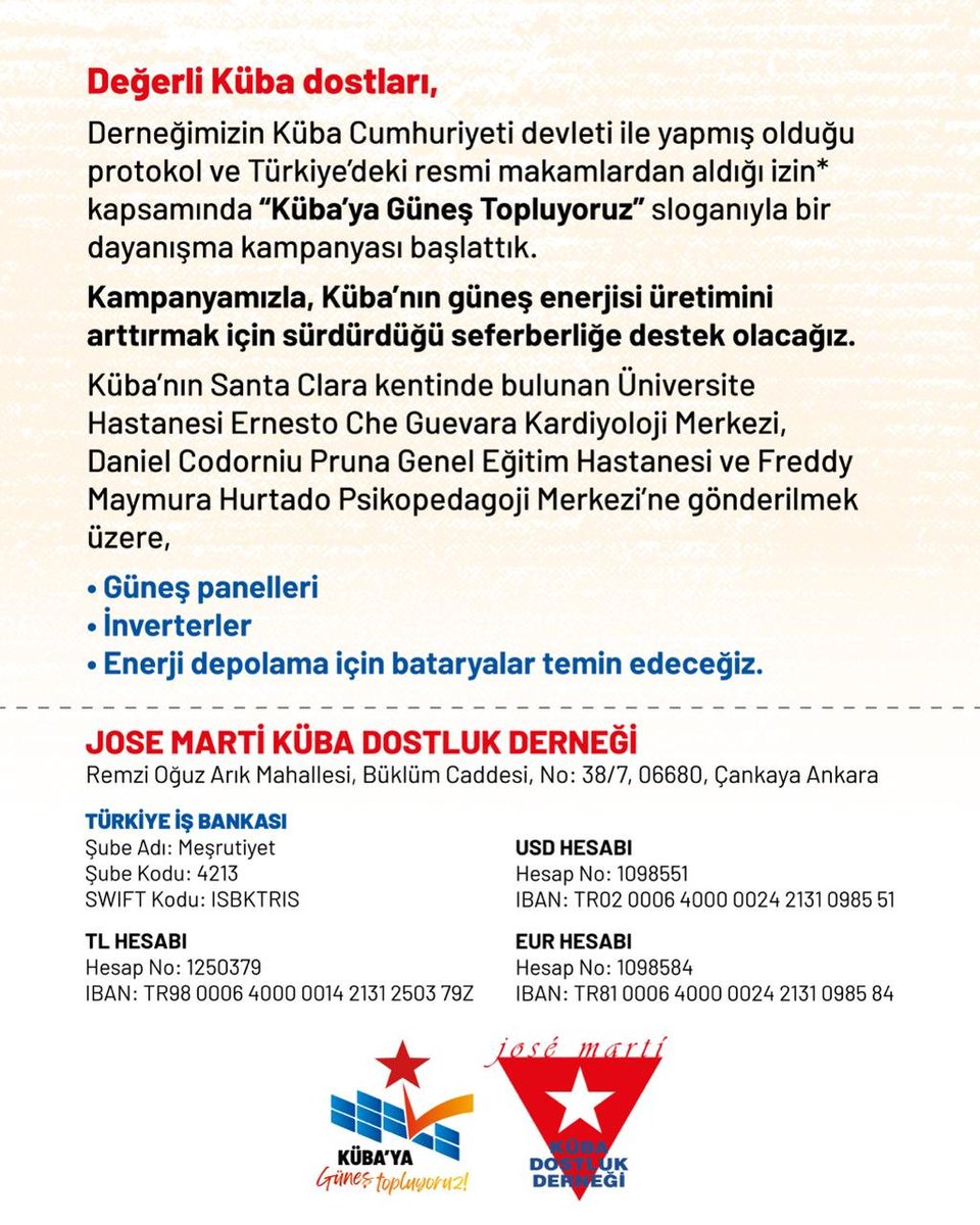 José Martí Küba Dostluk Derneği tweet media