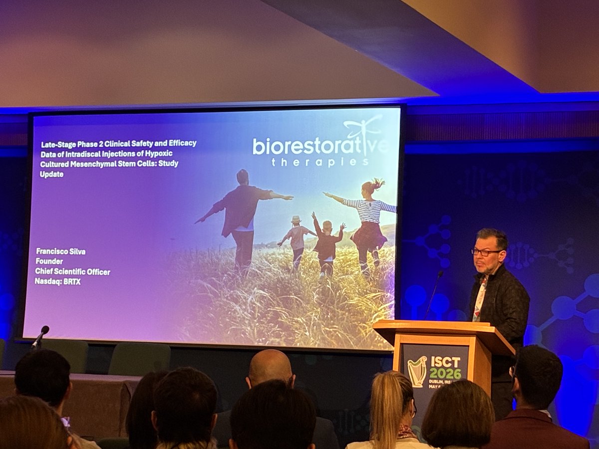 BioRestorative's tweet photo. $BRTX announces expanded blinded data from its fully enrolled Phase 2 clinical trial evaluating BRTX-100, showing sustained improvements in both pain and function among patients with CLDD.

Learn more about the data presented at @ISCTglobal: https://t.co/QrjEVVaN4a

#ISCT2026 https://t.co/izb28J4S2F
