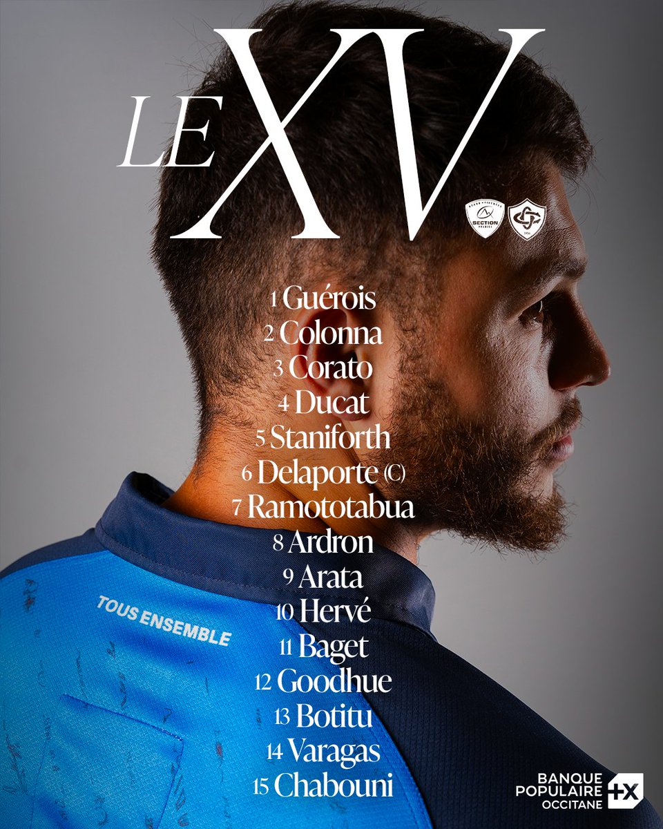 CastresRugby's tweet photo. Le XV pour le déplacement à Pau, présenté par la Banque Populaire Occitane 💪

#SPCO #TeamCO https://t.co/4aYWD0kl7n