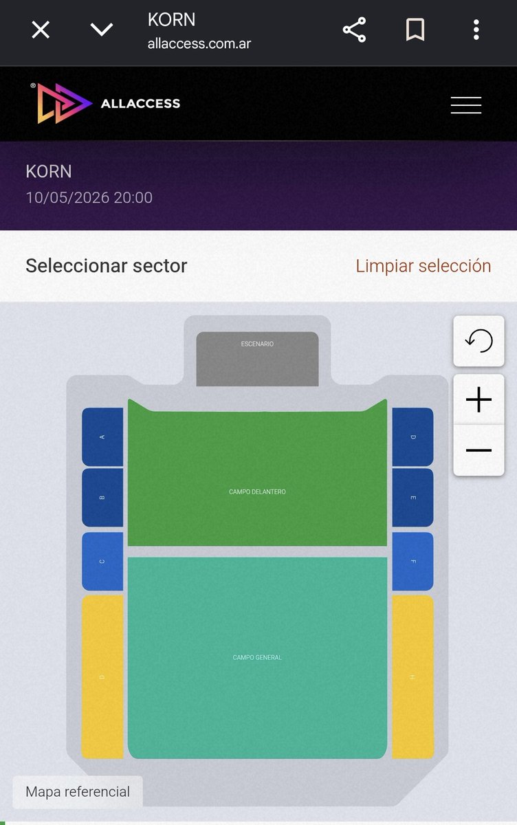 DebiNicos's tweet photo. Así te vendían las entradas para #Korn en  Argentina #allaccess Acces y así te mandan el plano actualizado. Que manera de cagar gente! El sector 3 paso del costado al fondo... Es una estafa esto! https://t.co/hCzhayO992
