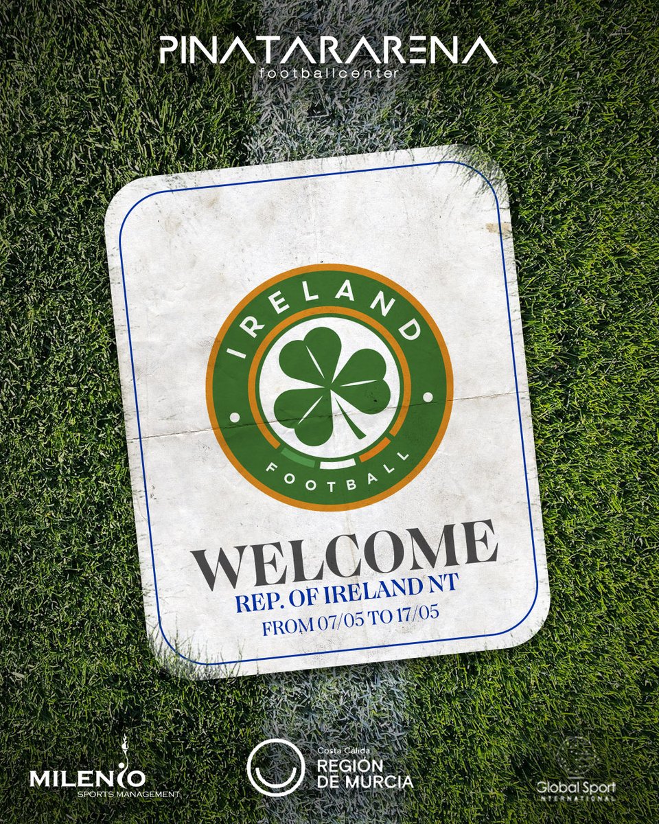 PinatarArena's tweet photo. Estamos orgullosos de dar la bienvenida a la Selección de la República de Irlanda🇮🇪

Ya están aquí, preparándose para enfrentarse al Grenada 🇬🇩 el 16 en un partido amistoso. Otra cita de fútbol internacional en la Costa Cálida

🎟️ Entradas ya a la venta: https://t.co/V0J5IkvWri  https://t.co/kitesDMr9O