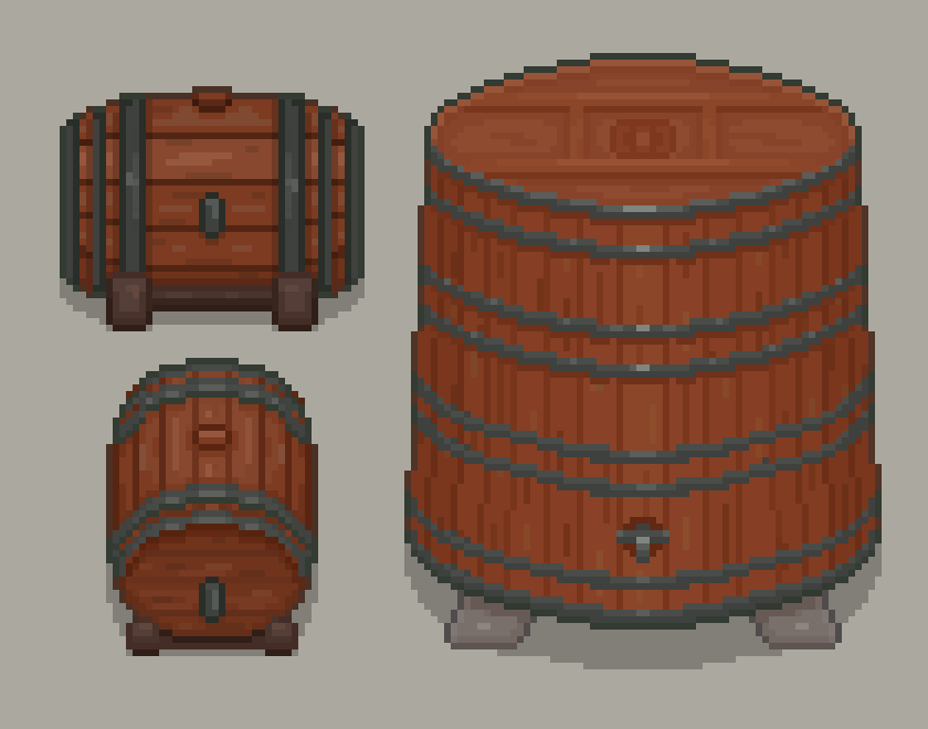 MelqartGames's tweet photo. Adding some barrels for winemaking.
#gamedev #indiedev #pixelart https://t.co/nzJMvB778l