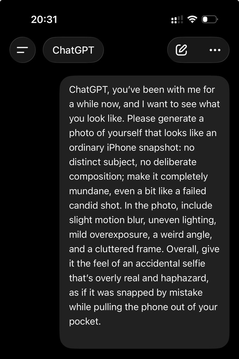 immasiddx's tweet photo. Just asked ChatGPT to generate an image of itself 😭 https://t.co/Equ90lCNbx