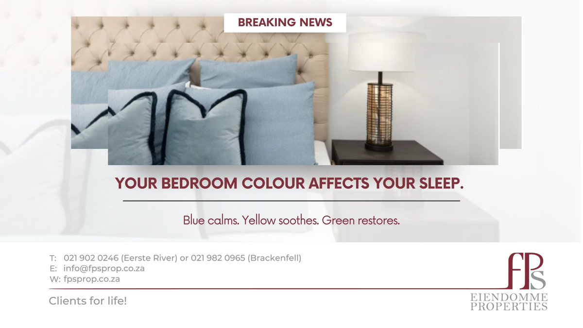 FPSproperties's tweet photo. Your bedroom colour could be affecting your sleep. 🛏️ Blue calms, yellow soothes, green restores. The little details in a home matter more than you think. 

👉 https://t.co/qwc1510kua

#FPSProperties #ColourPsychology #HomeDecor https://t.co/p71TUsnqxu