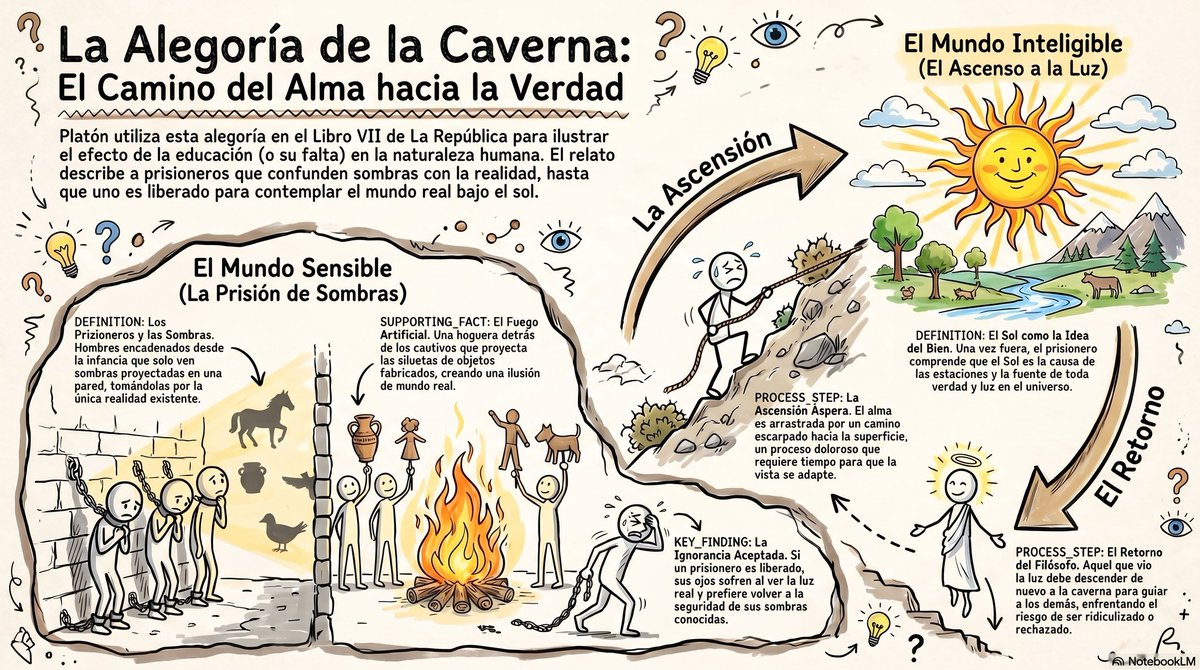 Jose_R_YR's tweet photo. La Alegoría de la Caverna es quizá la metáfora filosófica más influyente.

Los chairos de corazón serían los prisioneros, y los que proyectan las imágenes, una jerarquía de tuiteros que empiezan en lo que era Lovrega, los guillesvidales, ponchos, catrinas y hasta Jesús Ramírez. https://t.co/MS7uS7EPlW