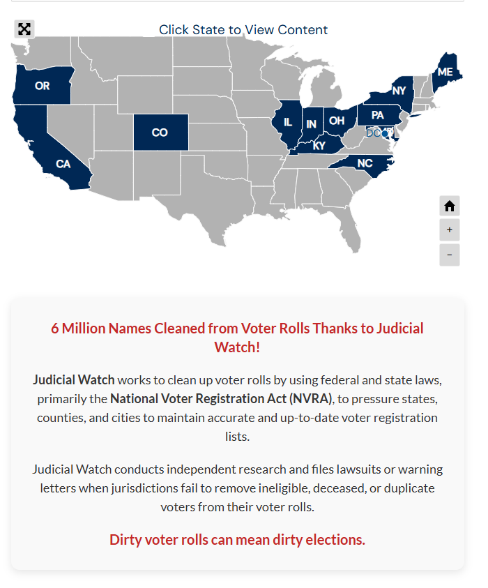 AmericanRe8874's tweet photo. Boom! Judicial Watch gets 6 million names cleaned from Voter Rolls! https://t.co/TJ7oQcJBLR