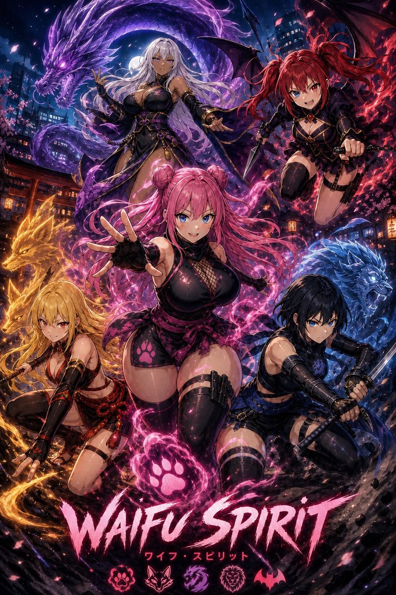 WaifuSpirit's tweet photo. Welcome to WAIFU SPIRIT ✨

A world of yokai kunoichi, spirit powers, mystical relics, and chaotic energy.

5 spirit girls.
6 Spirit Stones.
1 world slowly falling into darkness.

This is only the beginning.

#WaifuSpirit #Anime #Manga #OriginalCharacter https://t.co/cJtbA87fAM