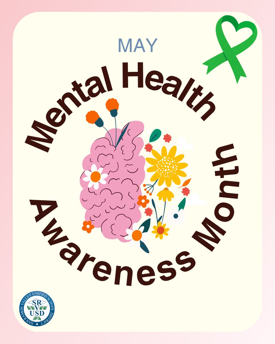 SRVUSD1's tweet photo. May is Mental Health Awareness Month—a time to reduce stigma &amp; remind one another that it’s okay to ask for help. Together we create a culture of care &amp; connection. #WeAreSRVUSD https://t.co/sdBqvllD0g
