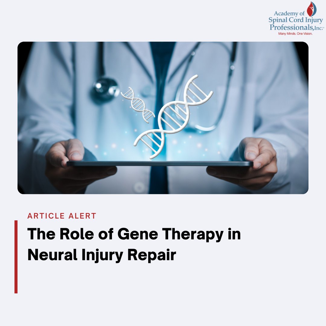 TheASCIPros's tweet photo. Neural injuries cause lasting disability because the adult nervous system struggles to repair itself. Gene therapy is emerging as a precise way to reshape the injury environment.

To learn more, subscribe to The Spinal ReCord. https://t.co/jK9IPloP9x