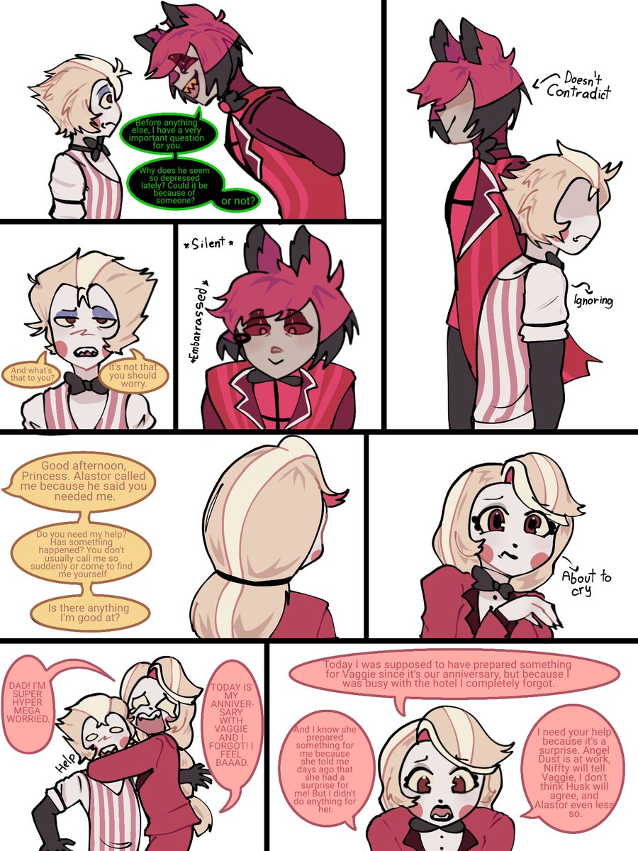 MaiMarcee's tweet photo. Part 1!
HELLO! Here's the English version of the comic ;w;
(Versión español en mi perfil)
#radioapple #alastor #lucifer #ship https://t.co/jAqwMpvSGA