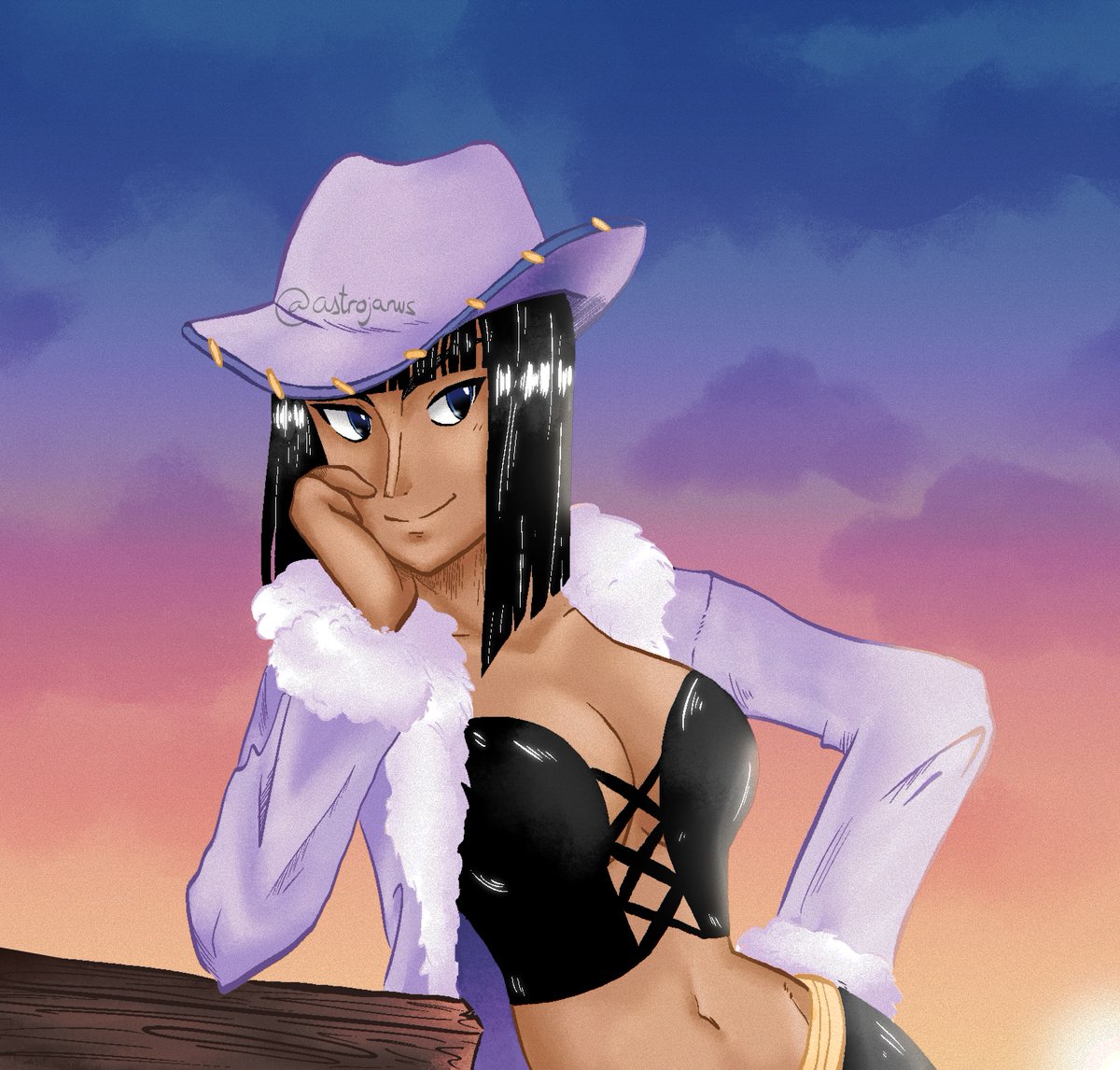 astrojanus's tweet photo. colored this robin a while back &amp; forgot to post it until now #onepiece https://t.co/kNRX6Uv07E