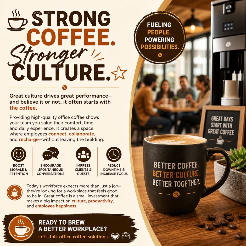 AllProBev's tweet photo. ☕ Strong Coffee. Stronger Culture. 🌟  Corporate leaders know that great culture drives great performance—and believe it or not, it often starts with the coffee. https://t.co/MRNsD8Alru