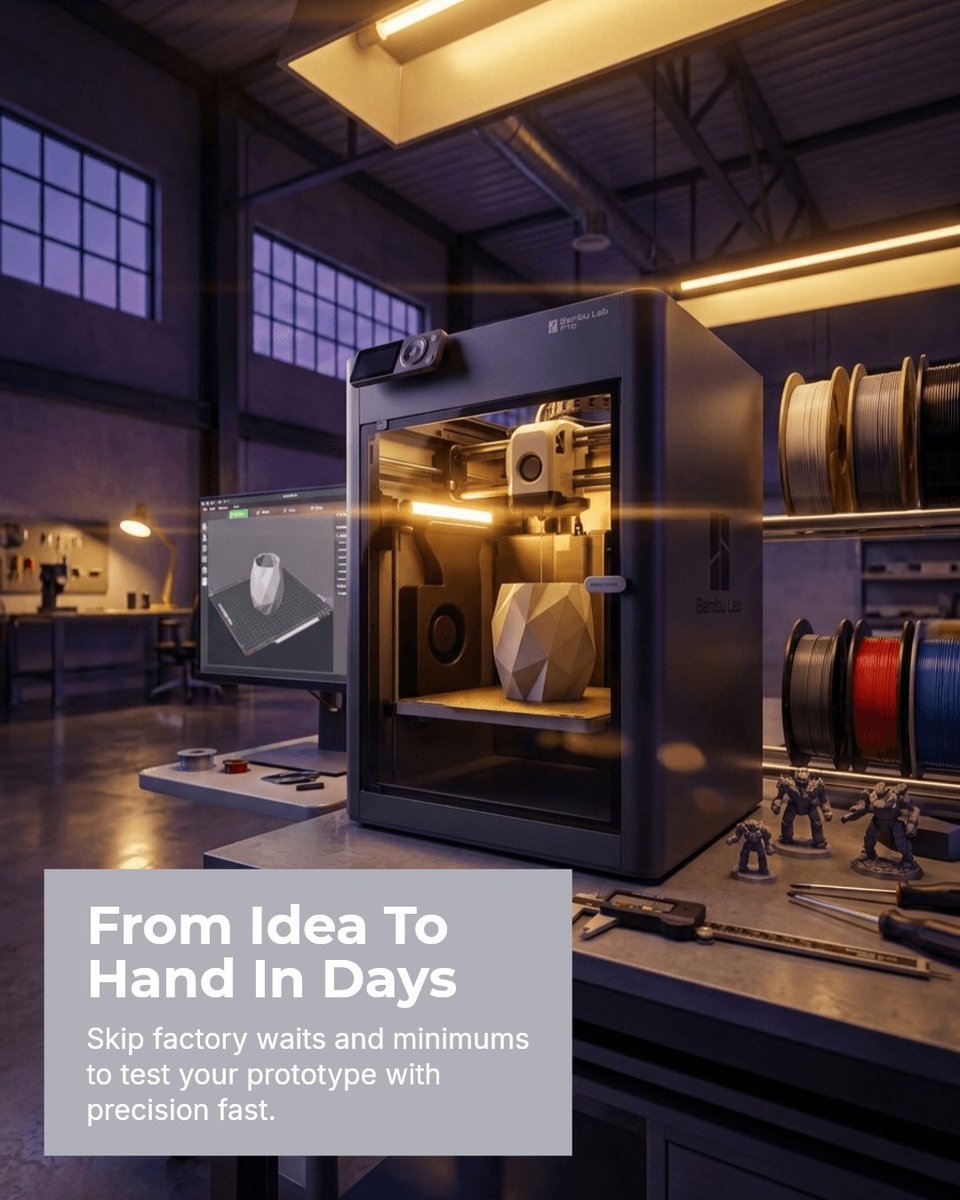 Border3D's tweet photo. Short-run fabrication turns your concept into a physical test faster than waiting on traditional manufacturing. Small teams get to hold, tweak, and prove ideas without the usual delays or minimums. How fast could you move if your prototype was in hand tomorrow? https://t.co/R1pJ9u8yLN