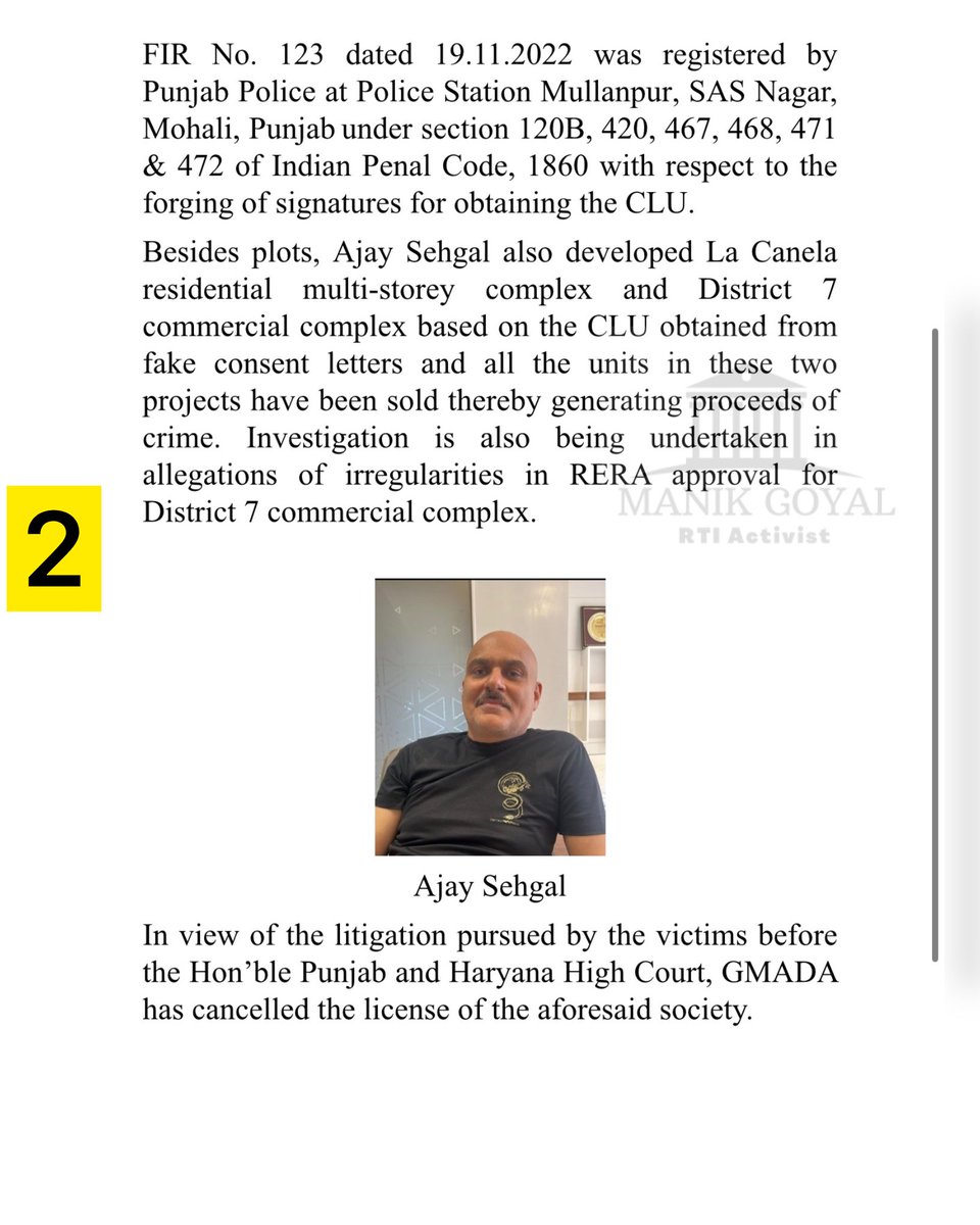 ManikGoyal_'s tweet photo. Big: Now ED has named @AAPPunjab President @AroraAmanSunam in todays raids. Mentioned Projects undervaluation of 100s of crores. 

As per the @dir_ed release,projects linked to Gaurav Dhir, described as a close associate of AAP Punjab President Aman Arora, are under scanner for allegedly fake CLU approvals, money laundering & undervaluation of over ₹170 crore. The project was allegedly shown at ₹130 crore instead of nearly ₹300 crore,causing massive loss to the exchequer.  

ED also mentioned Nitin Gohal and Pritpal Dhindsa,alleging their role in providing political patronage and protection. During the raids as we all saw  ₹21 lakh was thrown from a balcony, while around ₹1 crore cash was recovered. These are the same people earlier reported by media as close aides of the CMs OSD.  

The same people who lecture Punjab daily on honesty are now seeing their close associates named in ED investigations involving hundreds of crores.  

Is this the "badlaav" promised by @ArvindKejriwal to Punjabis?

Press release of ED 👇🏻
