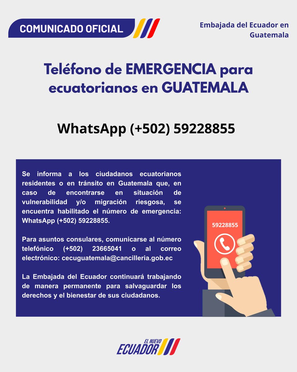 Embajada del Ecuador en Guatemala tweet media
