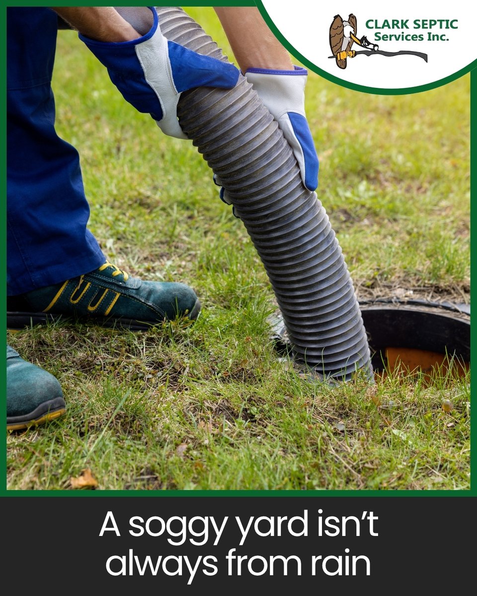 ClarkSepticFL's tweet photo. If parts of your yard stay wet or smell off, your septic system could be struggling. It’s often an early warning sign you shouldn’t ignore. https://t.co/9SBKr1vhRb