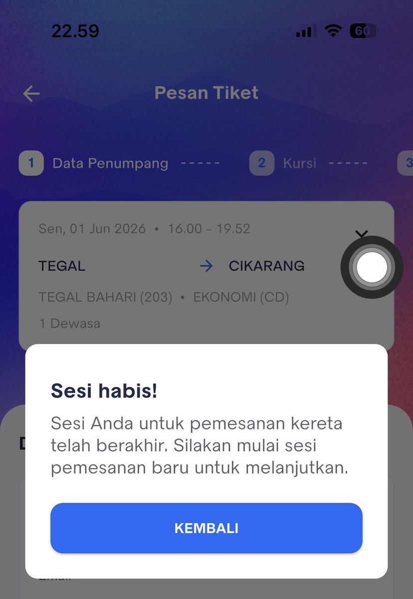 Halo <a href="/KAI121/">Kereta Api Indonesia</a> kenapa pas mau pesen muncul gini terus ya?