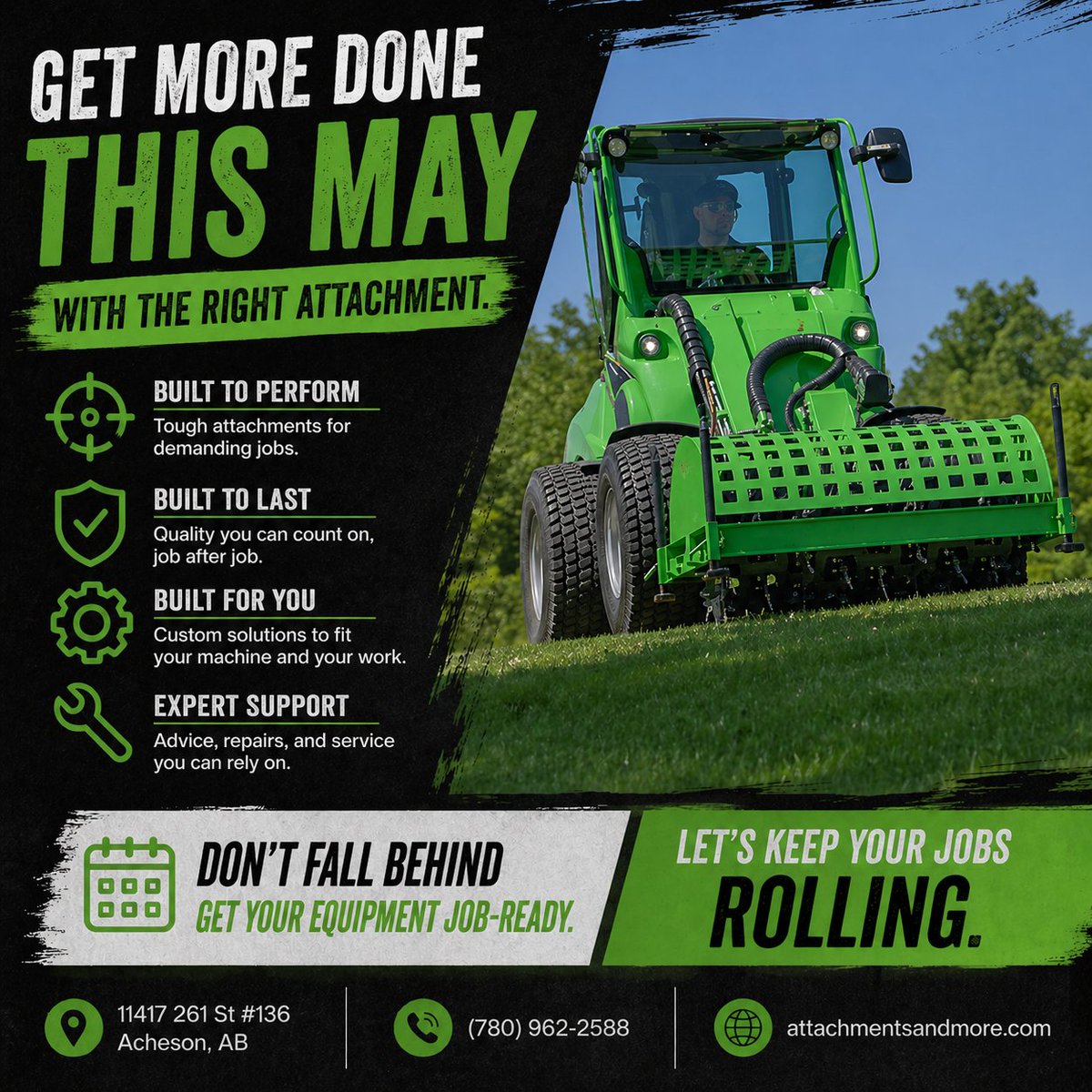 AttachmentsAB's tweet photo. Thursday = finish strong.

Is your equipment helping… or holding you back?

✔ Right attachments
✔ Custom builds
✔ Fast repairs

📞 (780) 962-2588
🌐 https://t.co/1zhZg3SDug https://t.co/yApYQgSD33