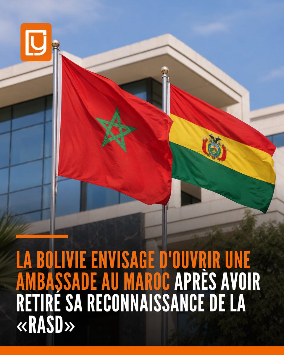 yabiladi_fr's tweet photo. 🇧🇴🇲🇦 La Bolivie envisage d'ouvrir une ambassade au Maroc après avoir retiré sa reconnaissance de la «RASD»
🔗 : https://t.co/MK2zTi6AIl

#Bolivie #Maroc #sahara #Diplomatie #RelationsInternationales https://t.co/gaqndhMVHe