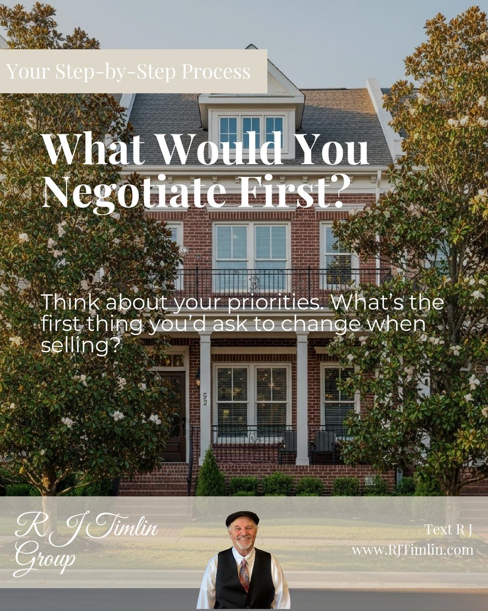 RJTSellsHomes's tweet photo. Everything’s negotiable when selling a long-held home, price, repairs, what stays or goes, even closing costs and move-out dates. What’s the first thing you’d want to negotiate? https://t.co/2mERCIkcgO