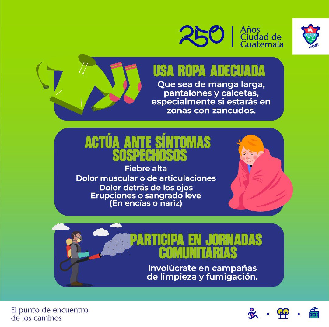 AVEMuniGuate's tweet photo. 🌧️🦟 La temporada de lluvias está por comenzar y con ella aumenta el riesgo de dengue. ⚠️
La prevención empieza antes de las lluvias. Actuar a tiempo ayuda a proteger a nuestras familias y comunidades. 💚✨

@DCH_gt 
#PrevenciónDelDengue #TemporadaDeLluvias https://t.co/65L2xYeWrz