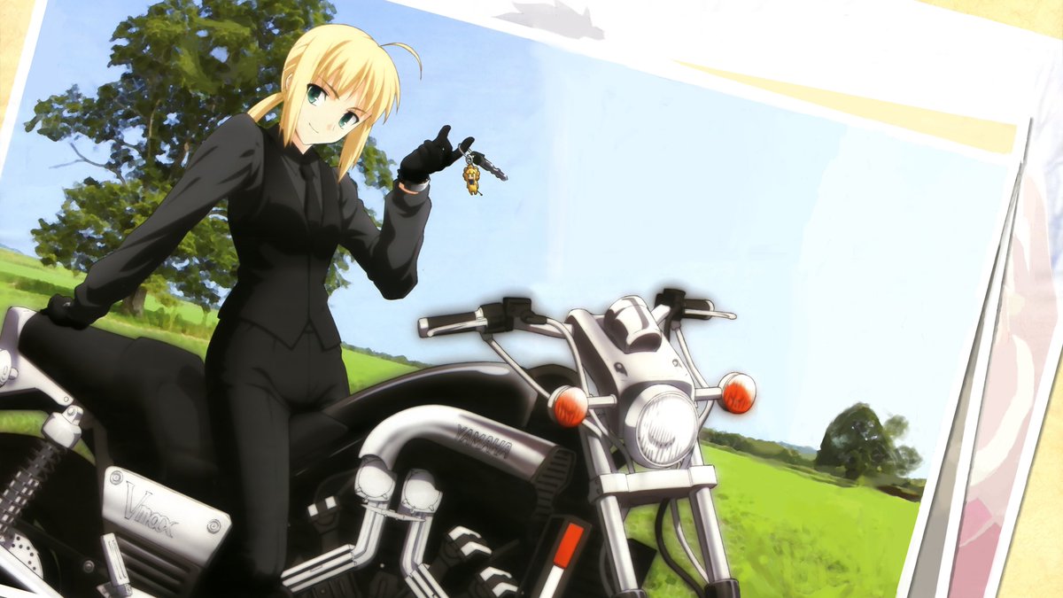 Too__Pac's tweet photo. official illustrations of Saber on a motorcycle are my favorites https://t.co/LCMhl4uiHu