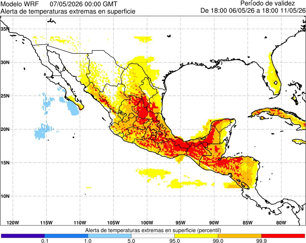 gtClaudio's tweet photo. Lluvias hoy y mañana en forma dispersa en algunas partes del país, incluyendo la cd capital #climagt

Temperaturas altas no ceden, máximas por arriba del percentil 99.0 https://t.co/rXkiXtChDE