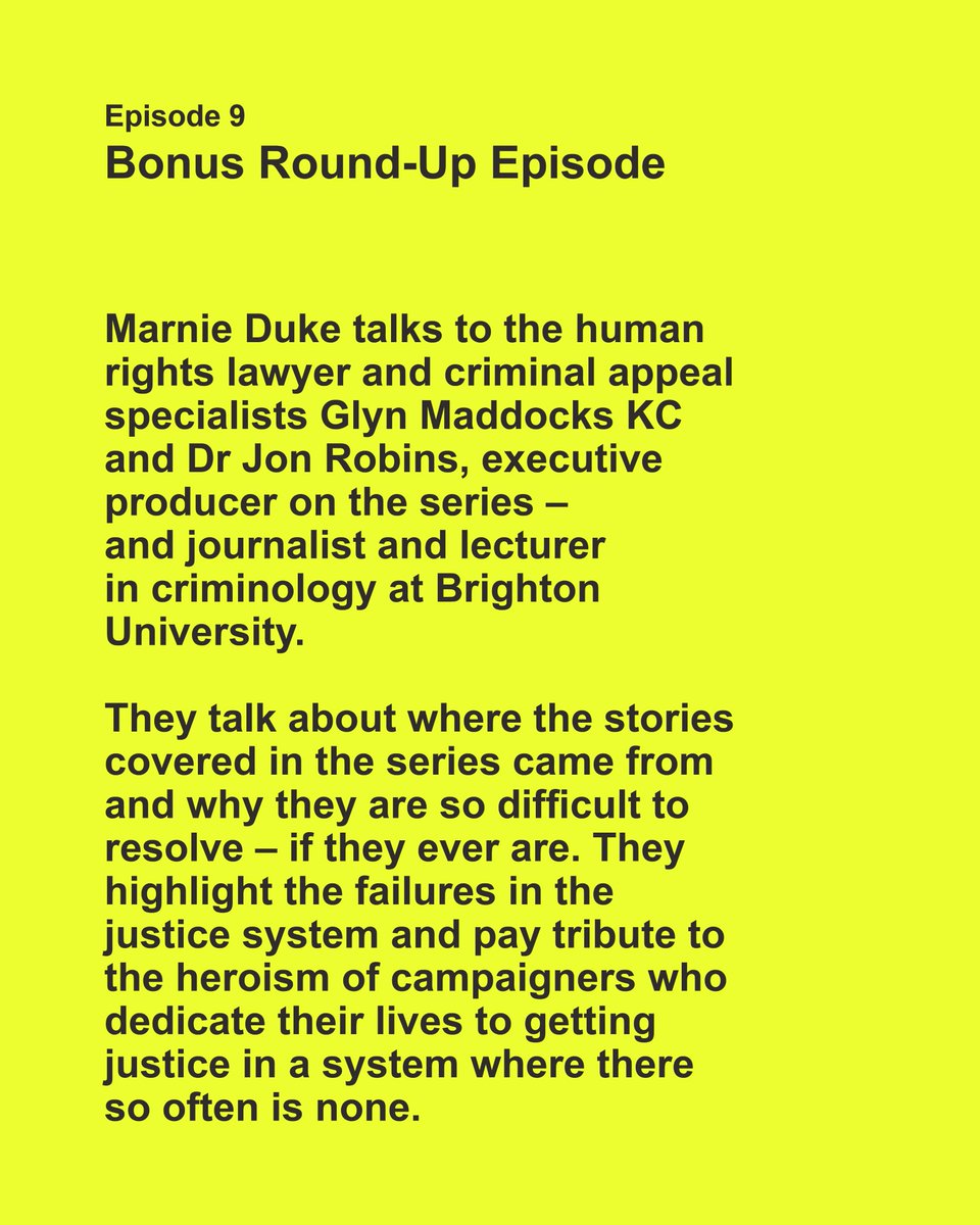 FutureJusticeP's tweet photo. 📣 FINAL EPISODE

This series of The Overturn concludes with a bonus round-up episode

“Fighting a miscarriage of justice is the most herculean task imaginable”

Listen now via the Future Justice Project website https://t.co/kF0P4nZkkV https://t.co/u1mb9UFFBJ