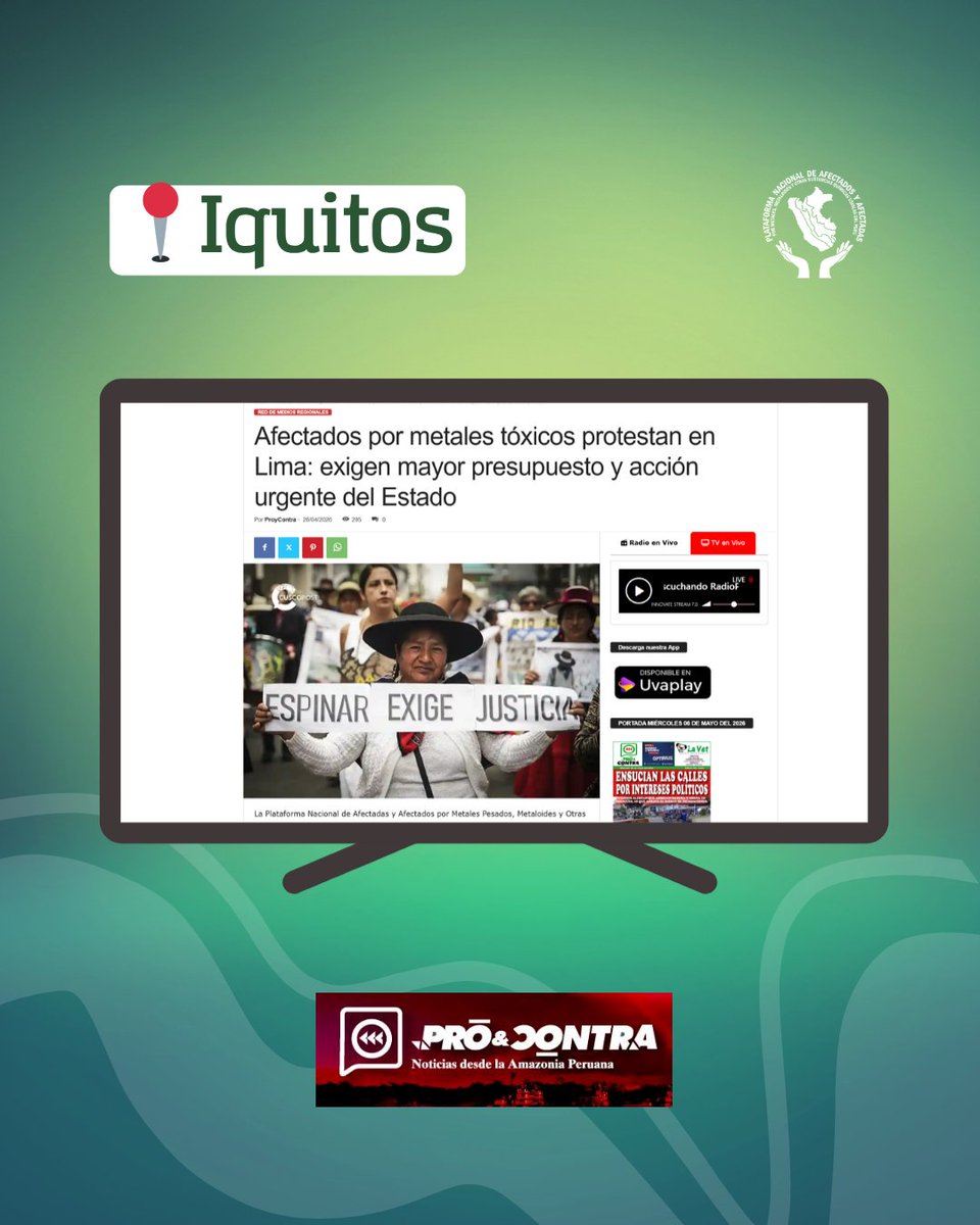 Plataforma Nacional de Afectados x Metales Tóxicos tweet media