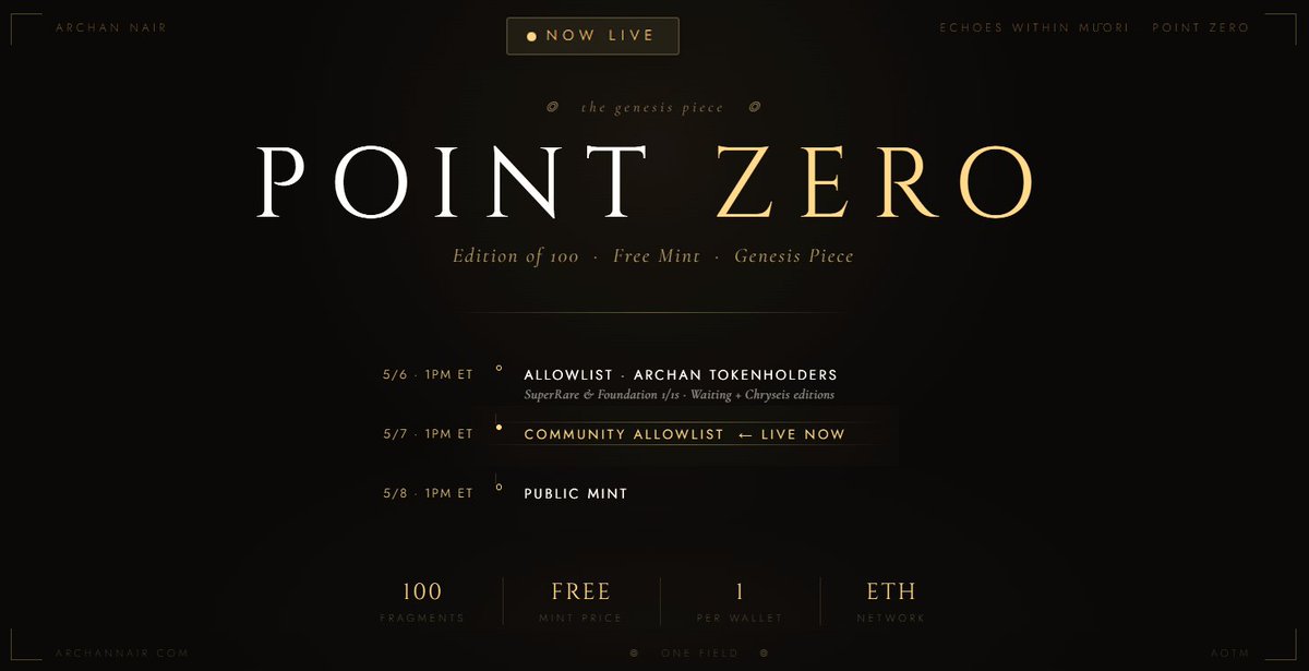 Point Zero · Phase 2 is now LIVE ꩜ 100 fragments. one field. Each ...