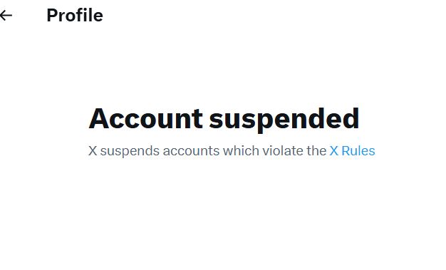 MissAmeric27624's tweet photo. @MonicaYatooma It appears their X account has been suspended https://t.co/ArnUvggYD6