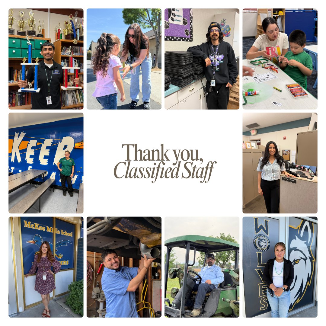GreenfieldUSD's tweet photo. As we wrap up the week, we have one more group of wonder workers we want to shine a spotlight on- our classified staff.
These are the men and women who fill every gap in our school day. We could not function without their gifts. Happy Classified Staff week. https://t.co/oIjeidx7Bb
