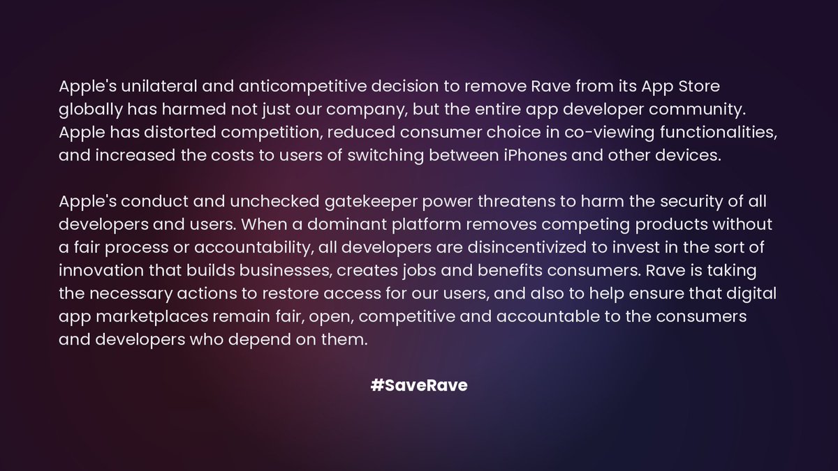 Rave tweet media