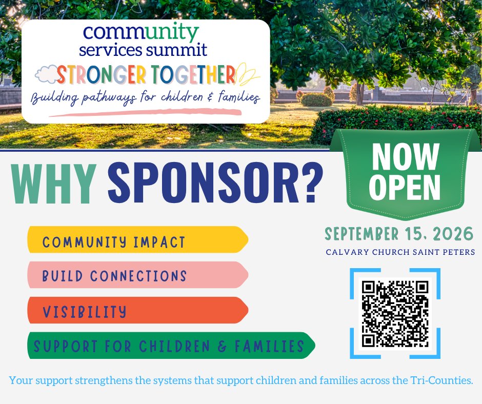 CommunitySTC's tweet photo. The Community Council of St. Charles invites you to sponsor the 2026 Community Services Summit on Sept 15. 💙 Join us: https://t.co/nJuALZDNvR https://t.co/agY2ngaYI5