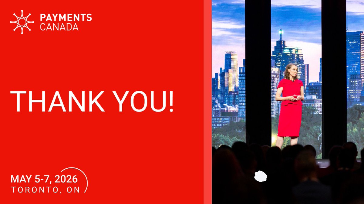 PaymentsCanada's tweet photo. We'd like to thank our speakers, sponsors, media and marketing partners and delegates for making The 2026 SUMMIT such a success.

See you at The 2027 SUMMIT, taking place from May 4 to 7 in Toronto! 

Read today's recap: https://t.co/nGvEmlCyzf https://t.co/qB8XgdBFux