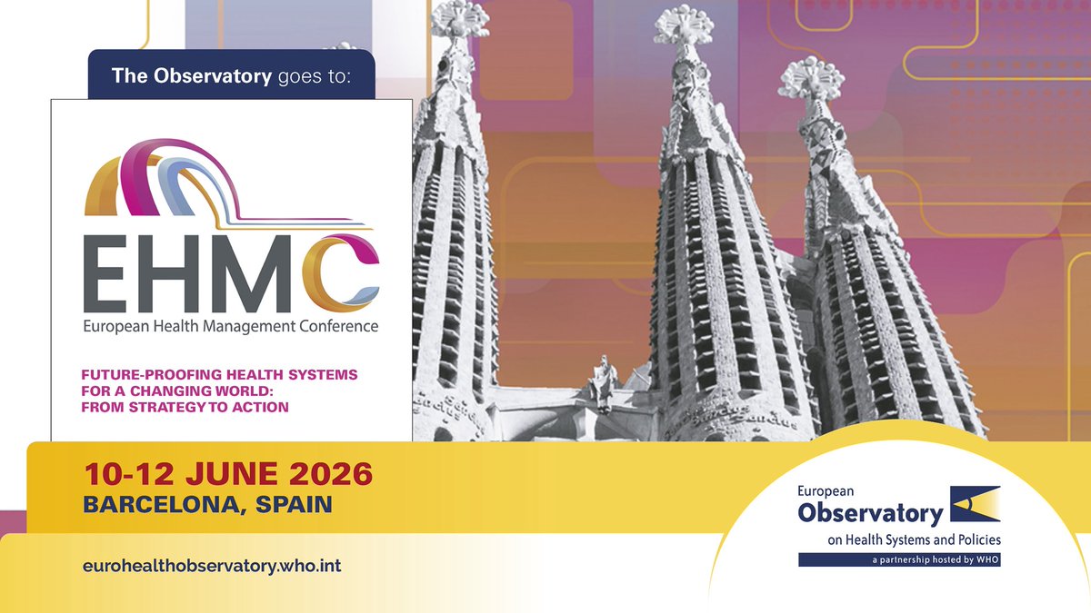 GlobalPHObserv's tweet photo. European Health Management Conference 2026 ย #EHMA
10-12 June Barcelona, Spain
https://t.co/QNbEfKHMN7 https://t.co/jRiurlevF3