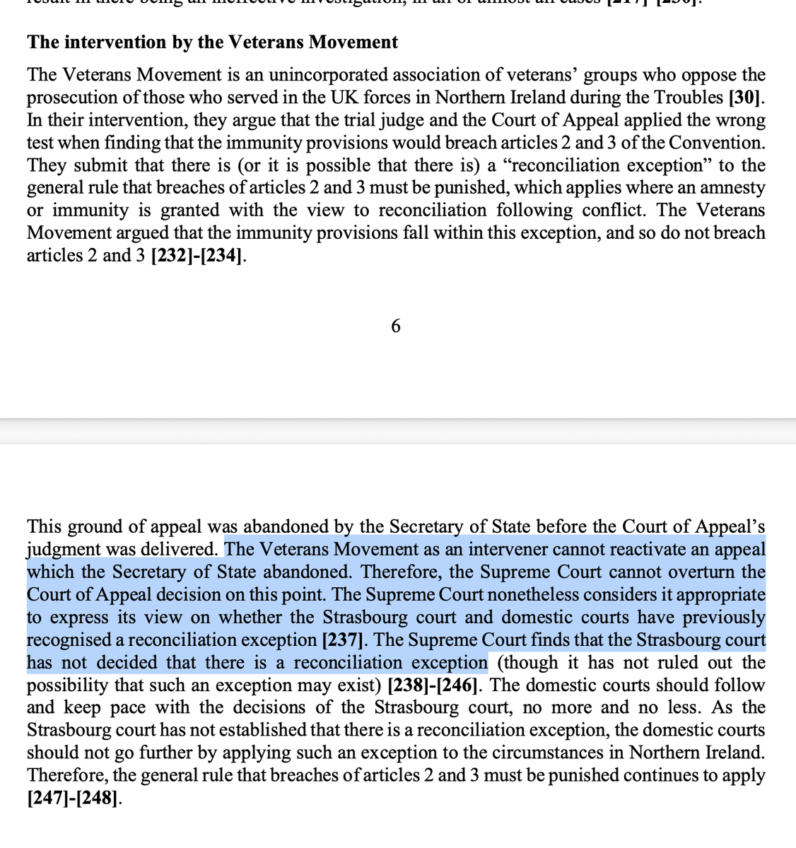 AdamWagner1's tweet photo. @KemiBadenoch I'm not sure if I am misunderstanding the judgment but I think it is right that Lord Wolfson's arguments for the Veterans Movement were rejected. https://t.co/l35EyQDbT1