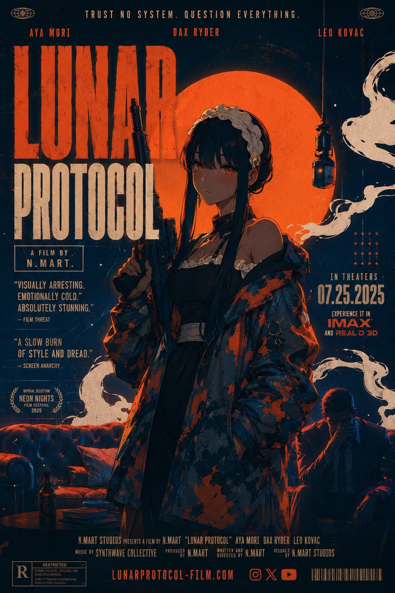 Retro Lunar Protocol Movie Poster
