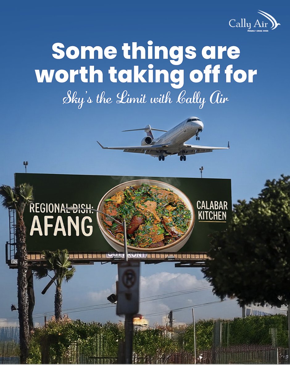 FlyCallyAir's tweet photo. Some things are worth taking off for 🍲✈️
Like a hot bowl of Afang waiting at the destination 😋

Sky’s the limit with Cally Air.

#CallyAir #AfangSoup #TasteOfHome #FlyCallyAir #NaijaFood https://t.co/467MluftGv