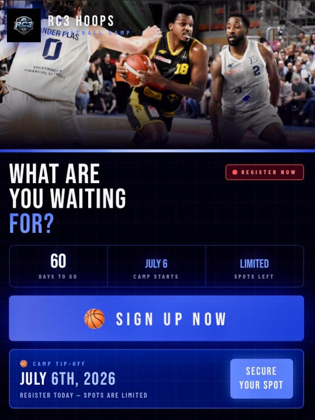 RCIII18's tweet photo. Stop waiting!
First camp July 6-10th! 
Boys and girls invited 
Catered lunch 
Motor skills training
Mental training
Basketball skills 
5v5 
And more! 
Sign up at: https://t.co/Bxl6vmaCvL 
Or
Email: rc3hoopsacademy@gmail.com
Keep grinding 💪🏾🏀
#basketballcamp #warsaw #rc3hoops https://t.co/jqS51JpC7P