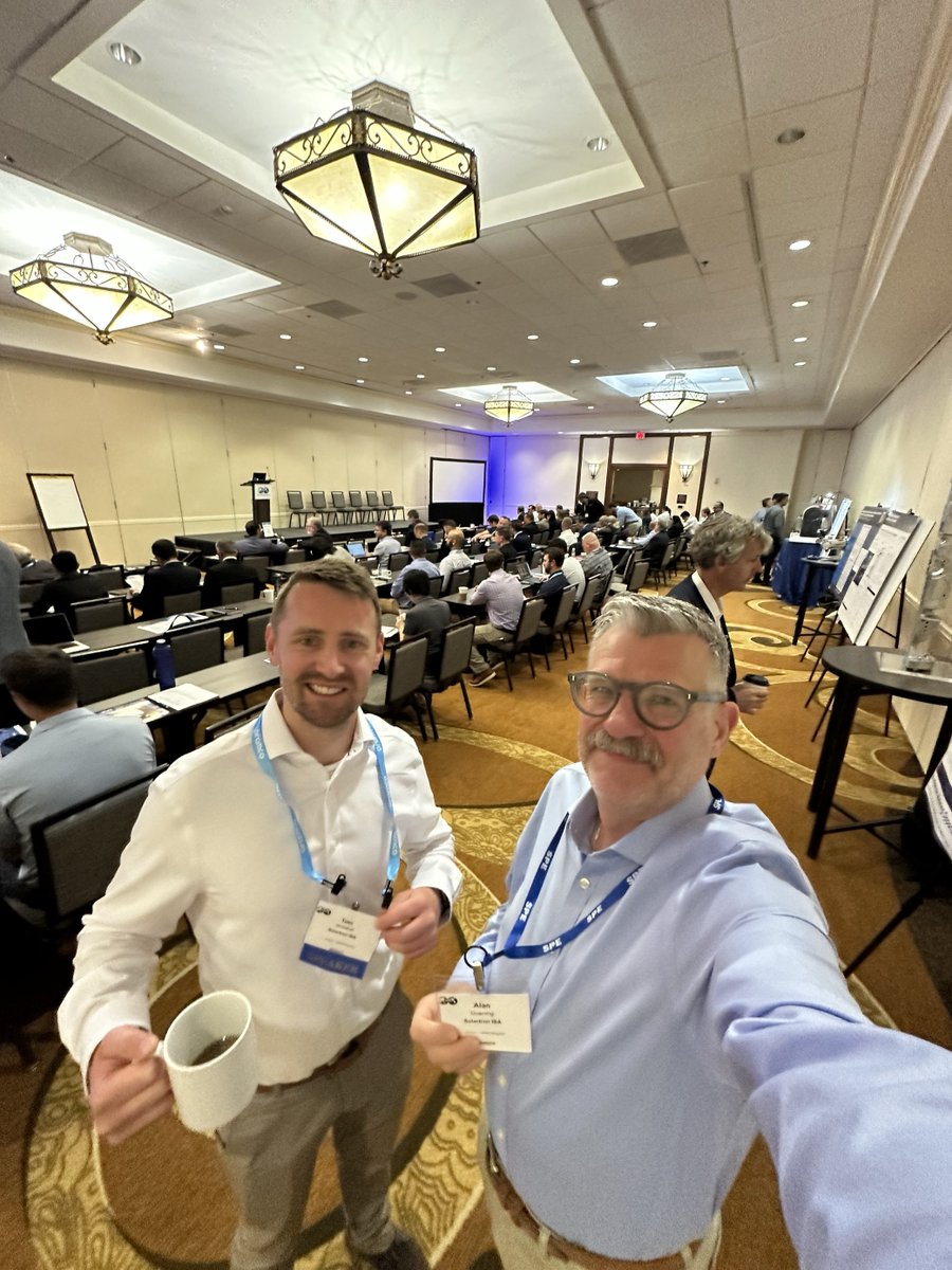SolartronISA's tweet photo. Kicking off Day 1 at SPE Multiphase in San Antonio! Join Alan and Tom, and stop by the display session to view our poster on applying Venturi differential pressure measurement to shale multiphase wet gas.

#SolartronISA #SPEMultiphase https://t.co/0d65l2VyEc