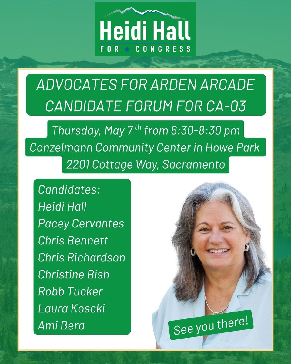 Heidi4Congress's tweet photo. #ArdenArcade #AdvocatesforArdenArcade #CA03 https://t.co/umTGncb7kR