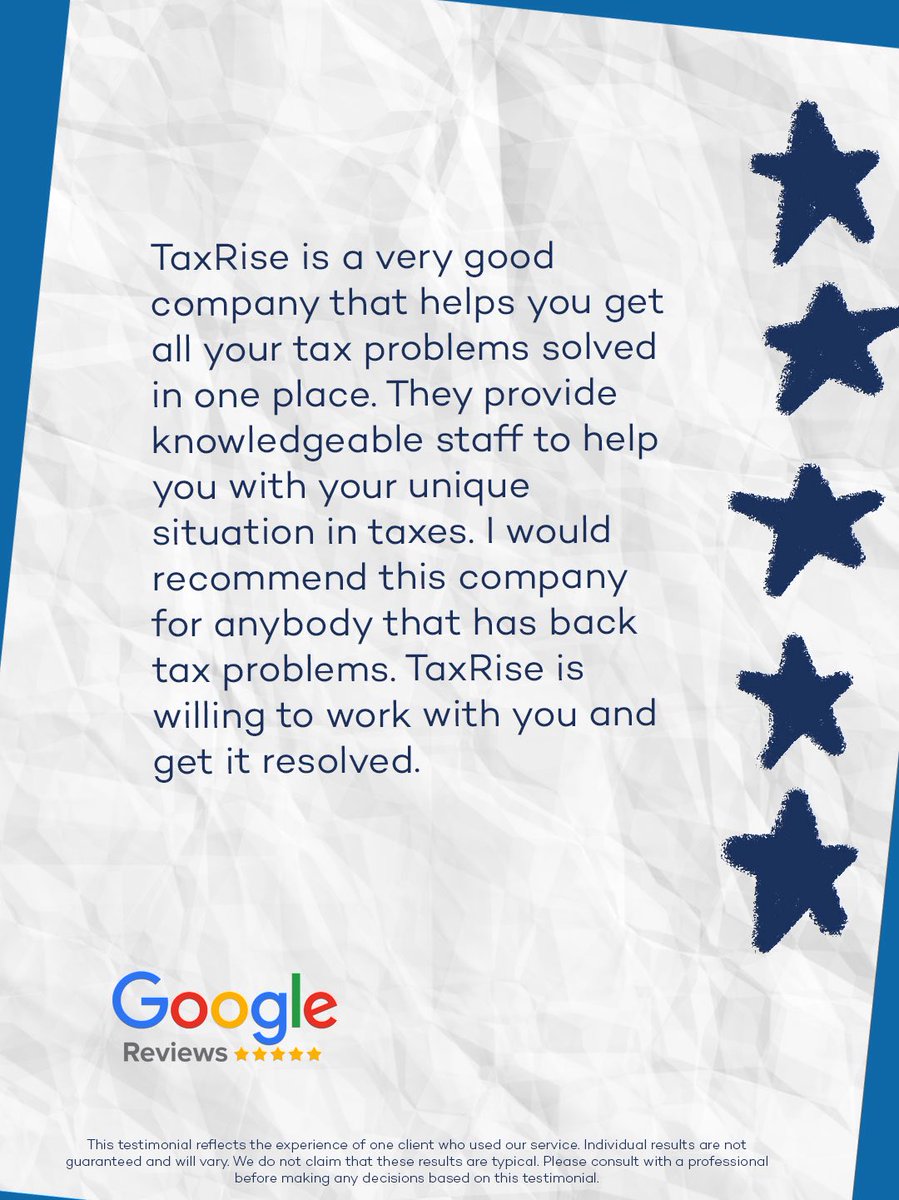 TaxRise's tweet photo. Scott is just one of THOUSANDS of real five-star reviews, by real clients that we have on Trustpilot and Google Reviews.

📲Contact TaxRise or visit our website today for a free tax relief consultation to see if you qualify.

#taxrise #taxrelief #irshelp https://t.co/7AkjuNUasB